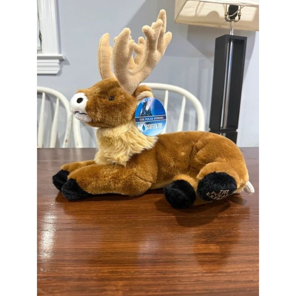 The Polar Express Caribou Reindeer Plush 12” Stuffed Animal With Tag Christmas